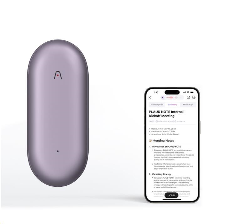 PLAUD Note Pin Purple - AI hlasový záznamník (2025)0 