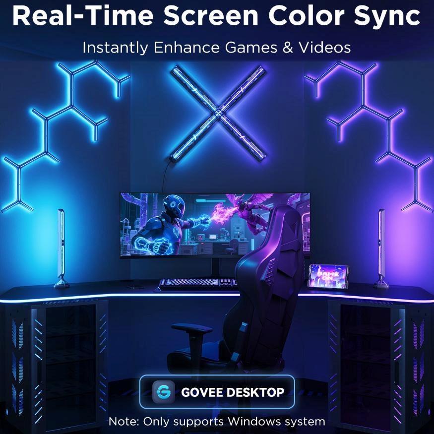Govee Smart RGBIC Gaming Pro světelné panely Matter7 