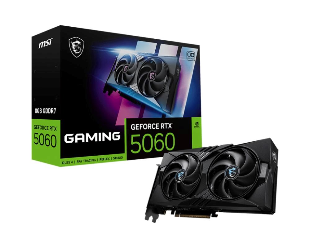 MSI VGA NVIDIA GeForce RTX 5060 8G GAMING OC,  RTX 5060,  8GB GDDR7,  3xDP,  1xHDMI4 