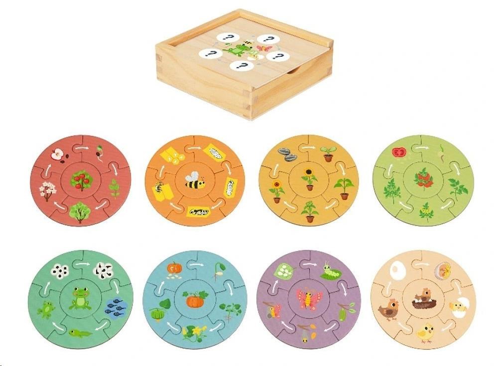 Dřevěné puzzle pro děti - životní cyklus1 