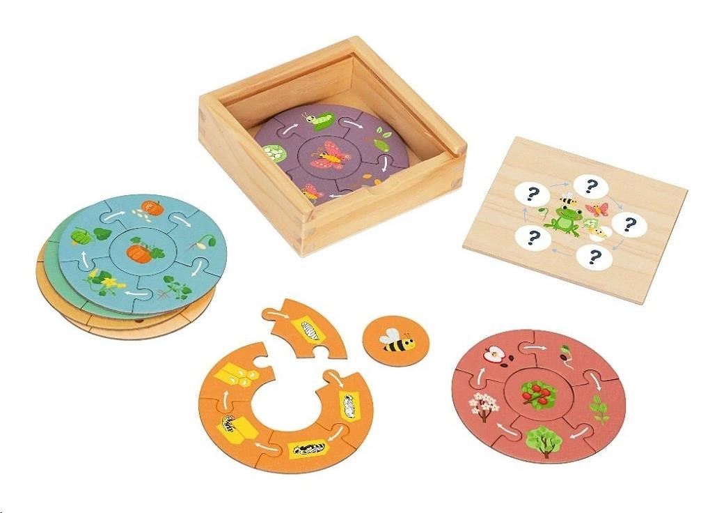 Dřevěné puzzle pro děti - životní cyklus0 