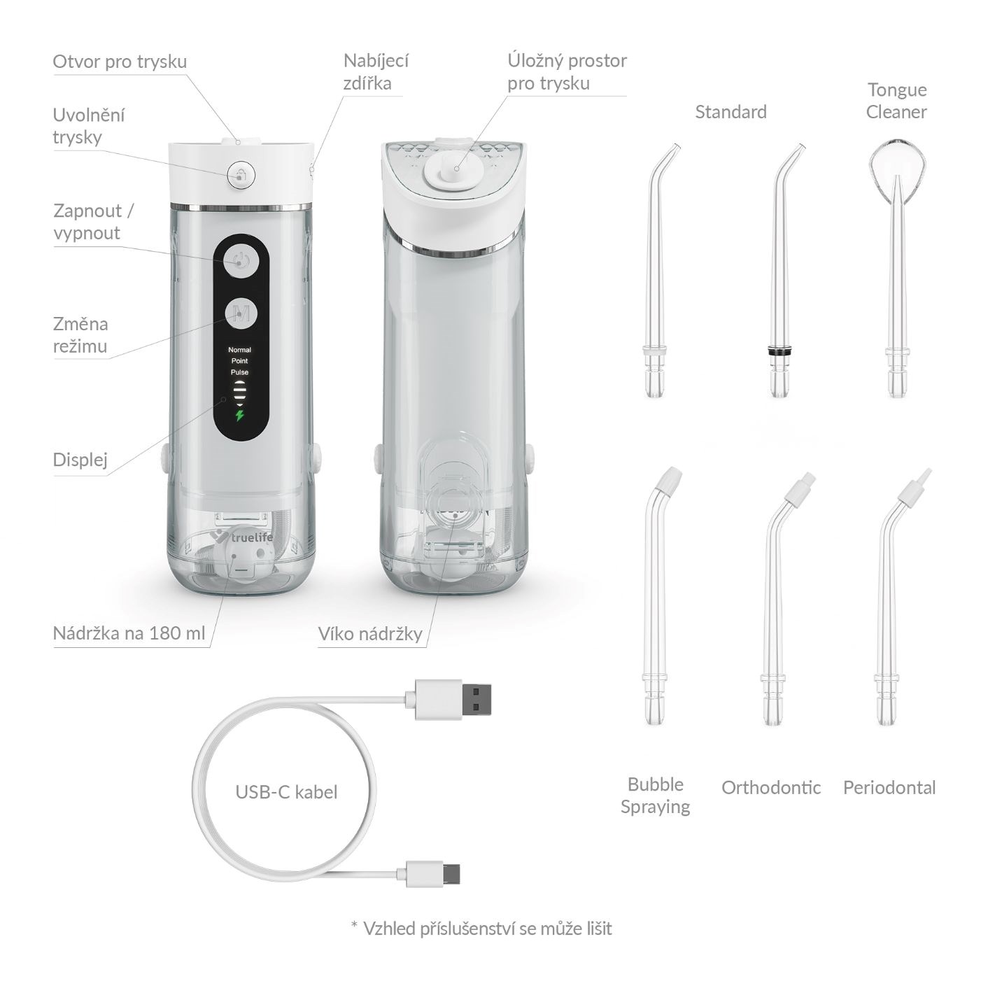 TrueLife AquaFloss Mini M50 - ústní sprcha - bílá7 