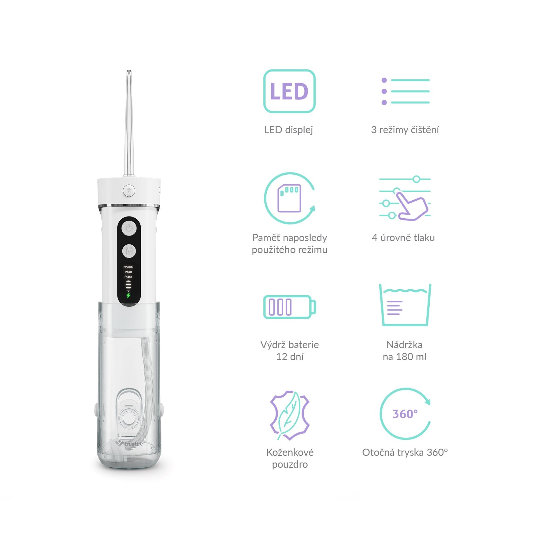TrueLife AquaFloss Mini M50 - ústní sprcha - bílá3 