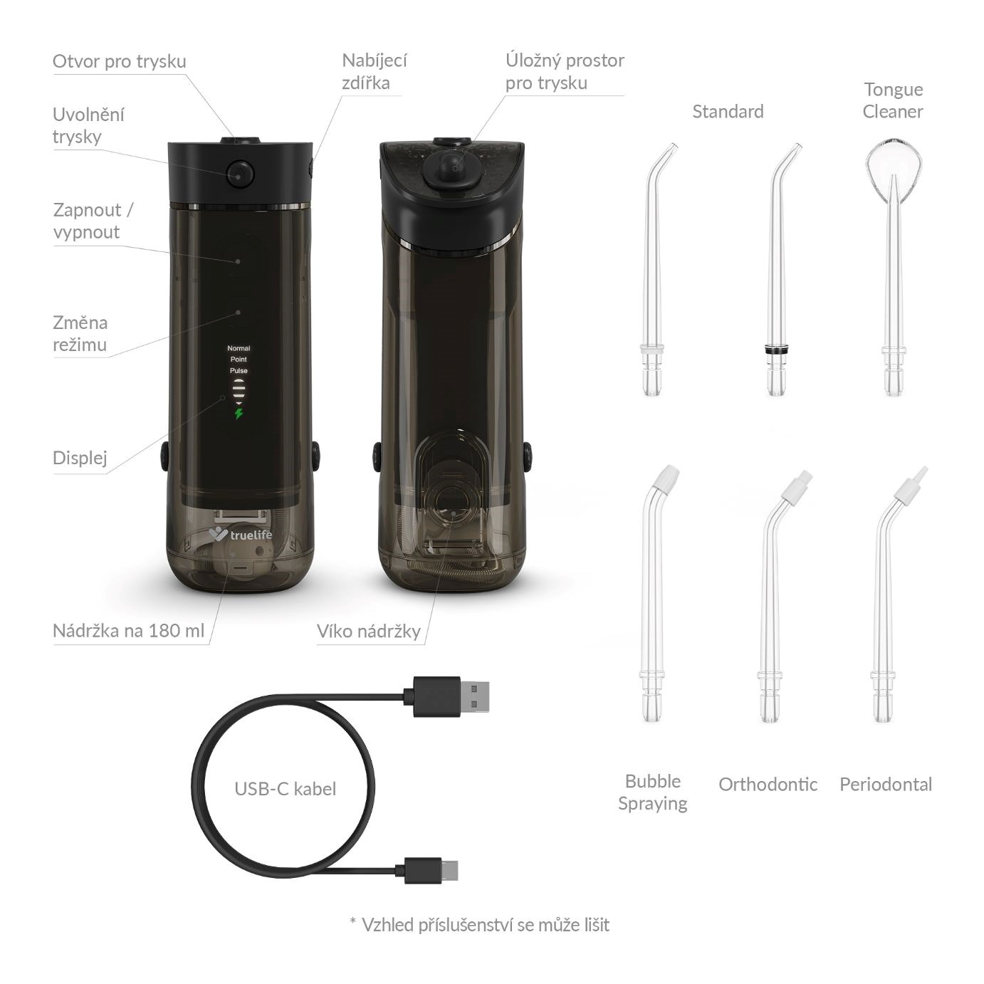 TrueLife AquaFloss Mini M50 - ústní sprcha - černá8 