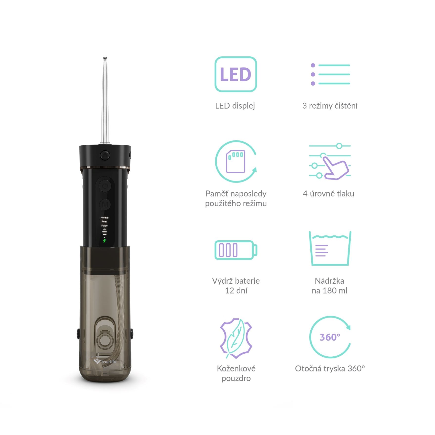 TrueLife AquaFloss Mini M50 - ústní sprcha - černá3 
