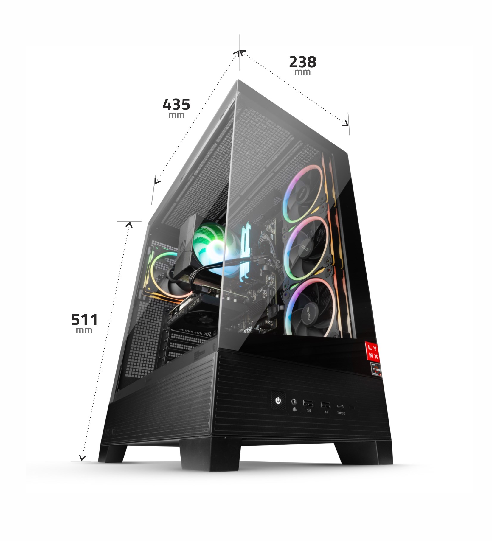 oLYNX Challenger Ryzen 5 7600X 32GB 1TB SSD NVMe RTX 5060 8G W11 Home1 