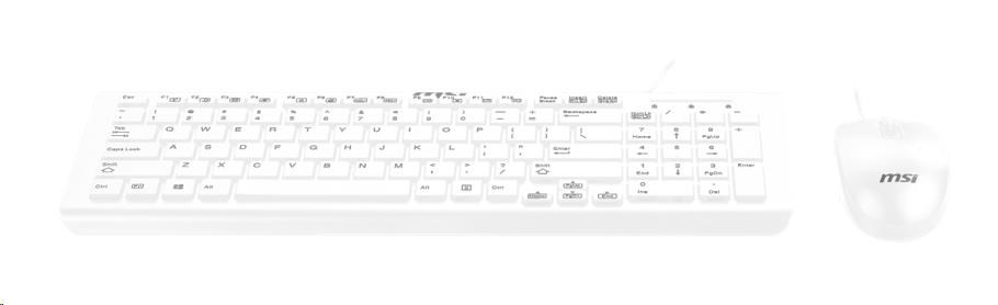 MSI set klávesnice a myši SK9626W,  drátová,  CZ/ SK lokalizace,  bílá1 