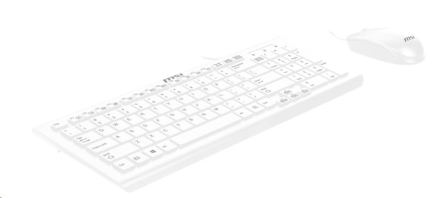 MSI set klávesnice a myši SK9626W,  drátová,  CZ/ SK lokalizace,  bílá0 