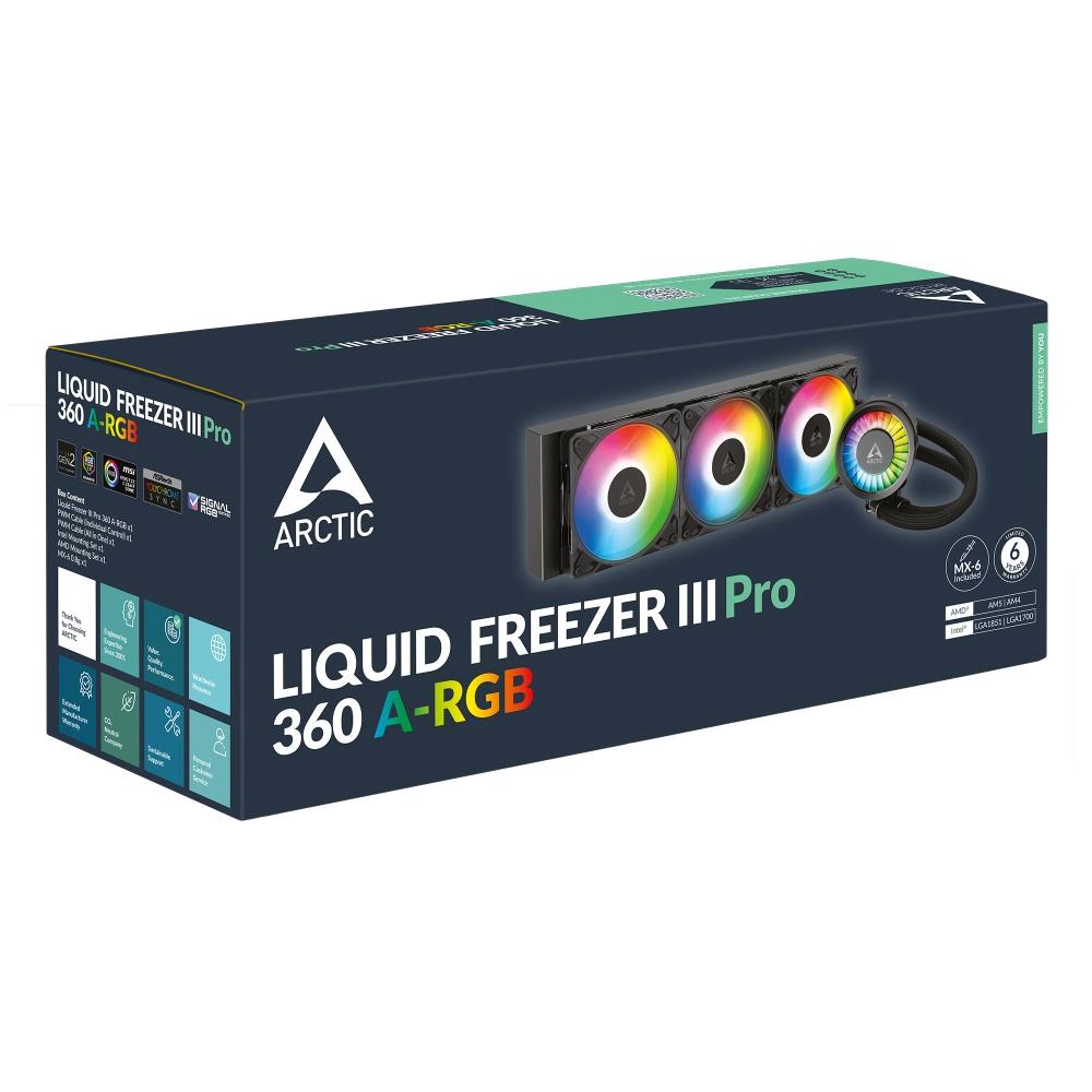 ARCTIC Vodní chladič Liquid Freezer III 360 Pro ARGB,  3x120mm,  AM5,  LGA1851,  černá4 