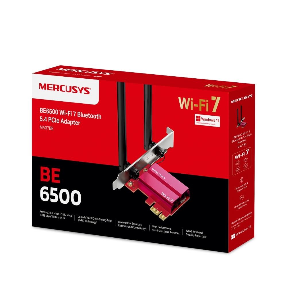MERCUSYS MA37BE WiFi7 PCIe adapter (BE6500, 2, 4GHz/ 5GHz/ 6GHz, Bluetooth5.4)2 