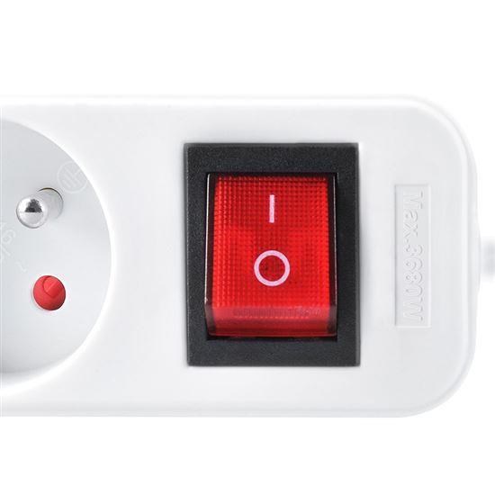 Solight prodlužovací přívod 3m,  6 zásuvek,  vypínač,  16A/ 3680W,  PVC,  bílý1 
