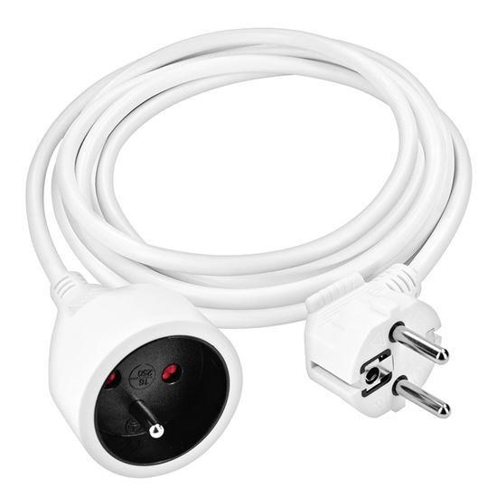 Solight prodlužovací přívod 3m,  1 zásuvka,  16A/ 3680W,  PVC,  bílý2 
