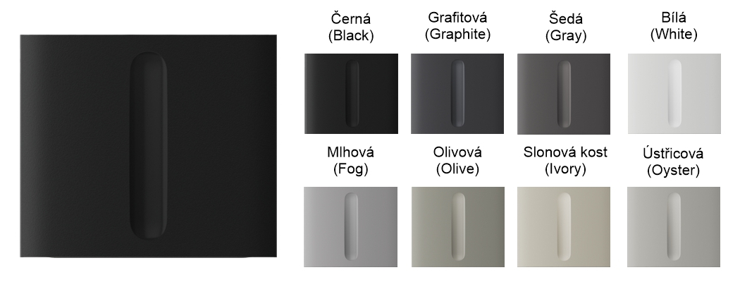 Ajax  CenterButton (Dimmer) vertical - Středový kryt stmívatelného tlačítka,  vertikální instalace,  ústřicová2 