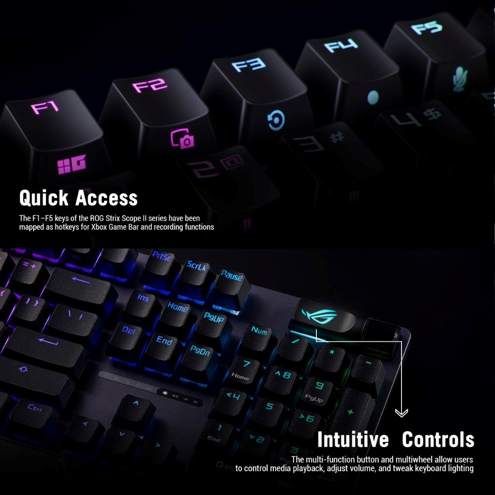 ASUS klávesnice ROG STRIX SCOPE II X,  mechanická,  drátová,  ROG NX Snow V2,  CZ/ SK12 