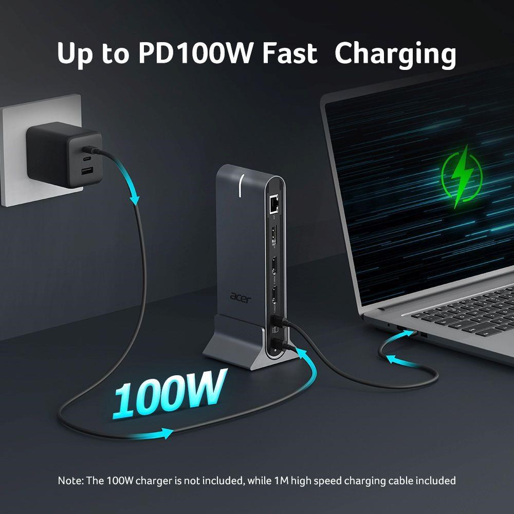 ACER 15in1 USB Type-C Universal Mini-dock: Host interface: USB-C,  2x USB-A 2.0,  1x USB-A 3.2 Gen2,  1x USB-A 3.2 Gen1,  18 