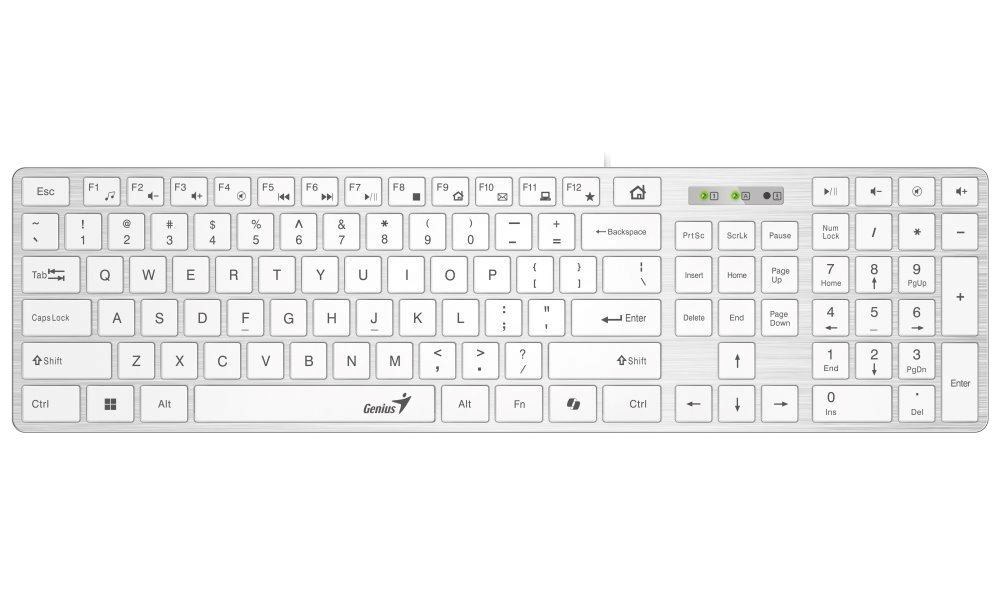 GENIUS Slimstar 126 klávesnica + Copilot biela