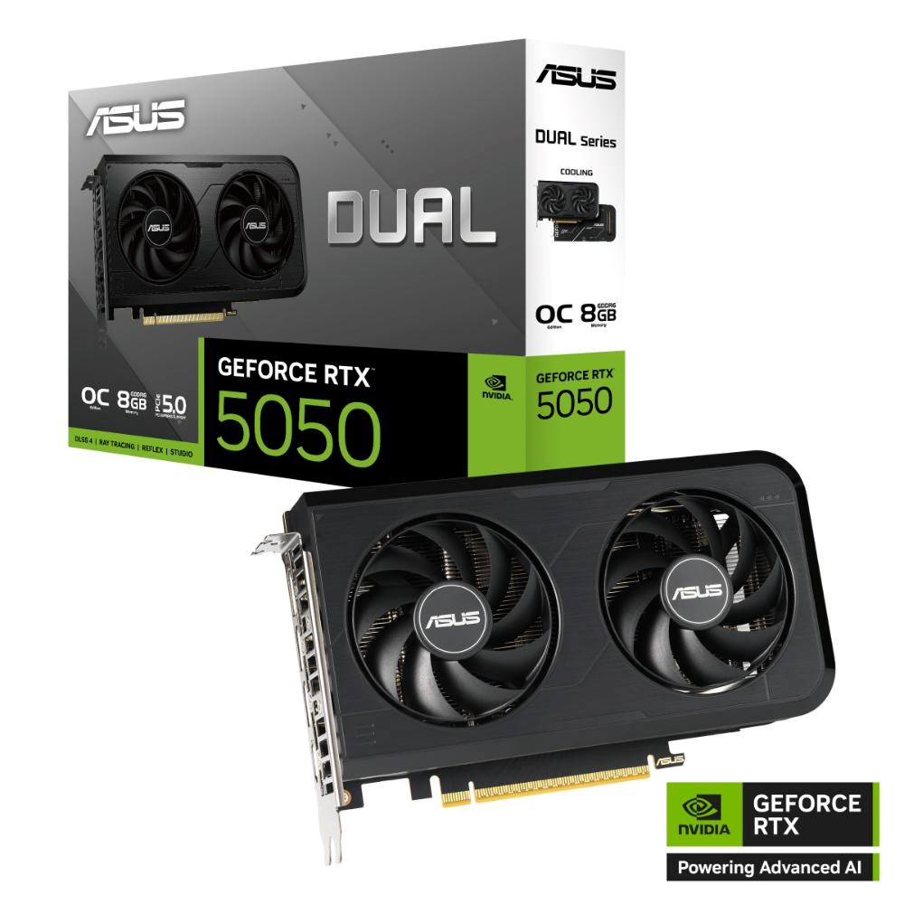 ASUS VGA NVIDIA GeForce RTX 5050 DUAL OC 8G,  8G GDDR6,  3xDP,  1xHDMI3 