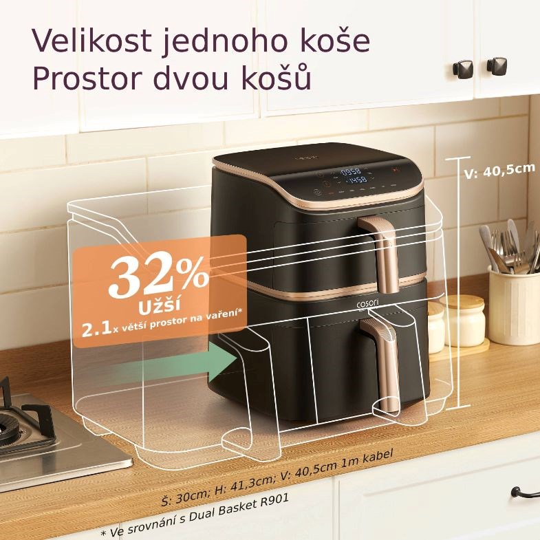 Cosori Turbo Tower Pro chytrá horkovzdušná fritéza 10, 8l černá4 