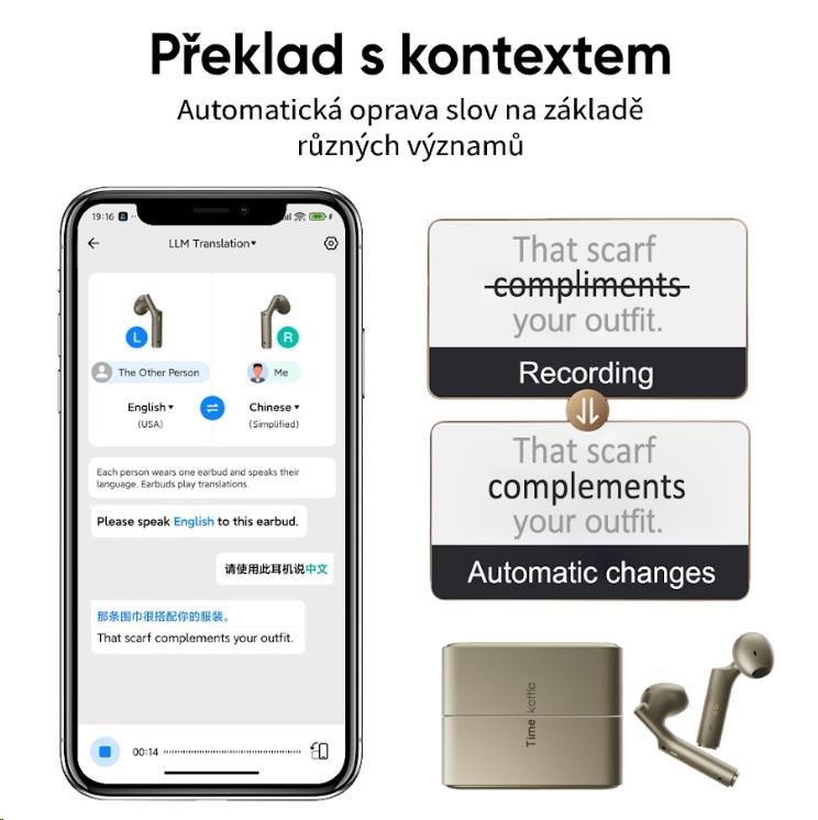 Timekettle W4 AI Chytrý překladač,  blue1 