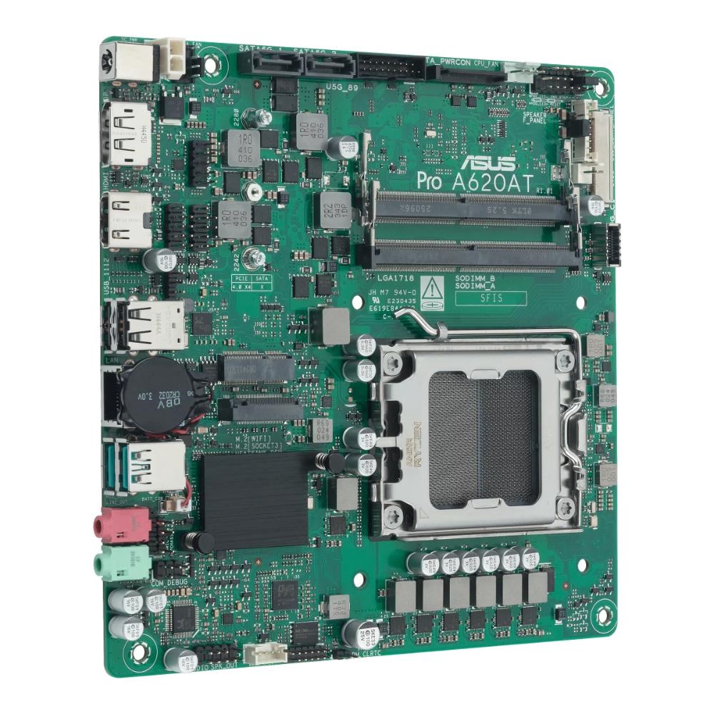 ASUS MB Sc AM5 PRO A620AT-CSM,  AMD A620A,  2xDDR5 SODIMM,  1xHDMI,  1xDP,  1xLVDS,  Thin Mini-ITX1 