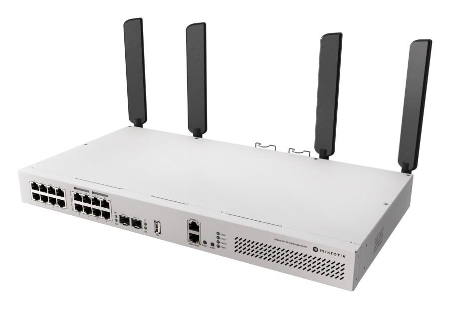 MikroTik CRS418-8P-8G-2S+5axQ2axQ-RM 4x4 MIMO WiFi6 16-portový Gigabit Cloud Router Switch0 
