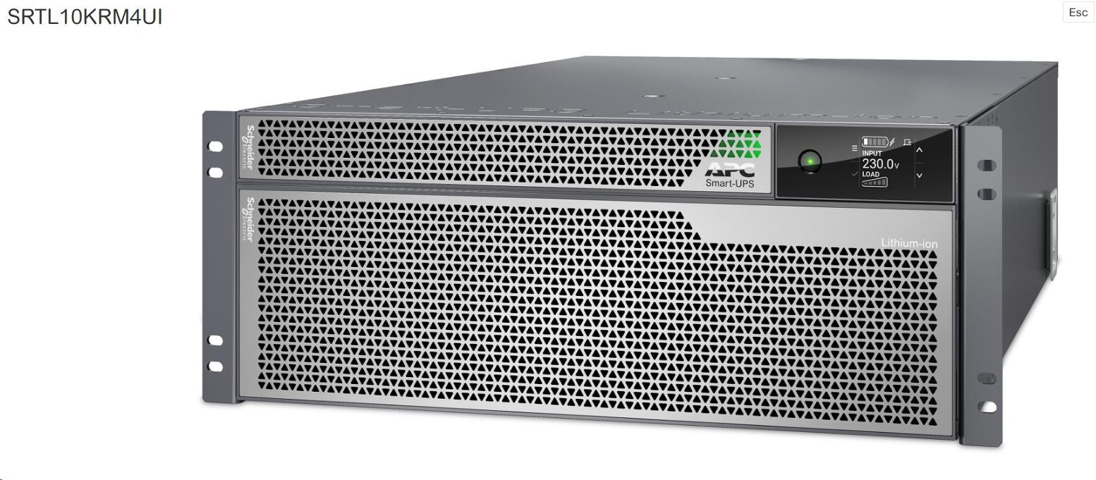 APC Smart-UPS Ultra On-Line 10000VA 10000W LI-Ion Rack/ Tower 4U,  230V,  6x C13,  4x C19,  2xC19 IEC,  raidl,  kit,  Network Ca0 