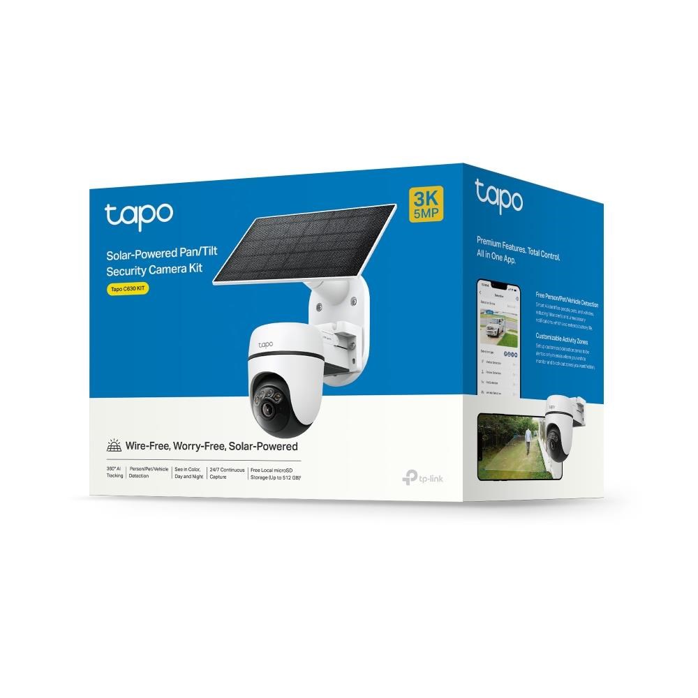 TP-Link Tapo C630 KIT venkovní kamera,  solární panel (5MP,  3K,  1620p,  IR 16m,  WiFi,  micro SD card,  IP65)3 