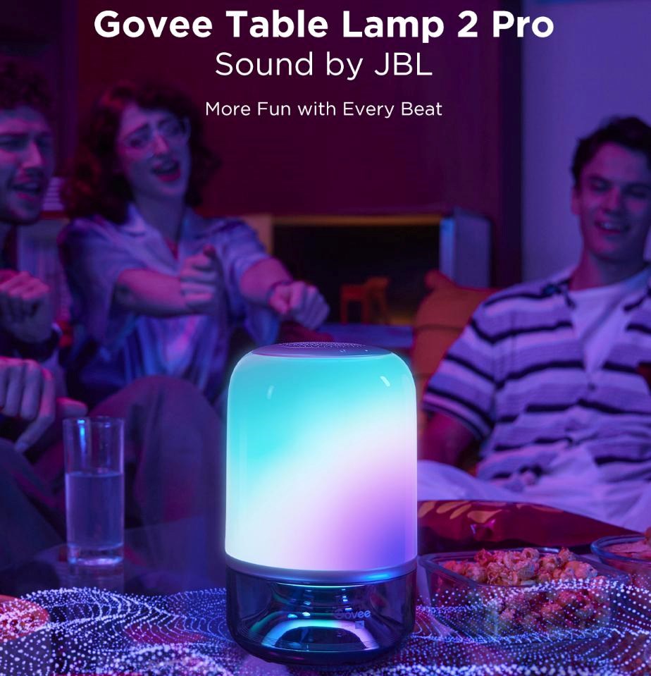 Govee Table Lamp 2 RGBW Akumulátorová lampa s reproduktorem - zvuk od JBL4 
