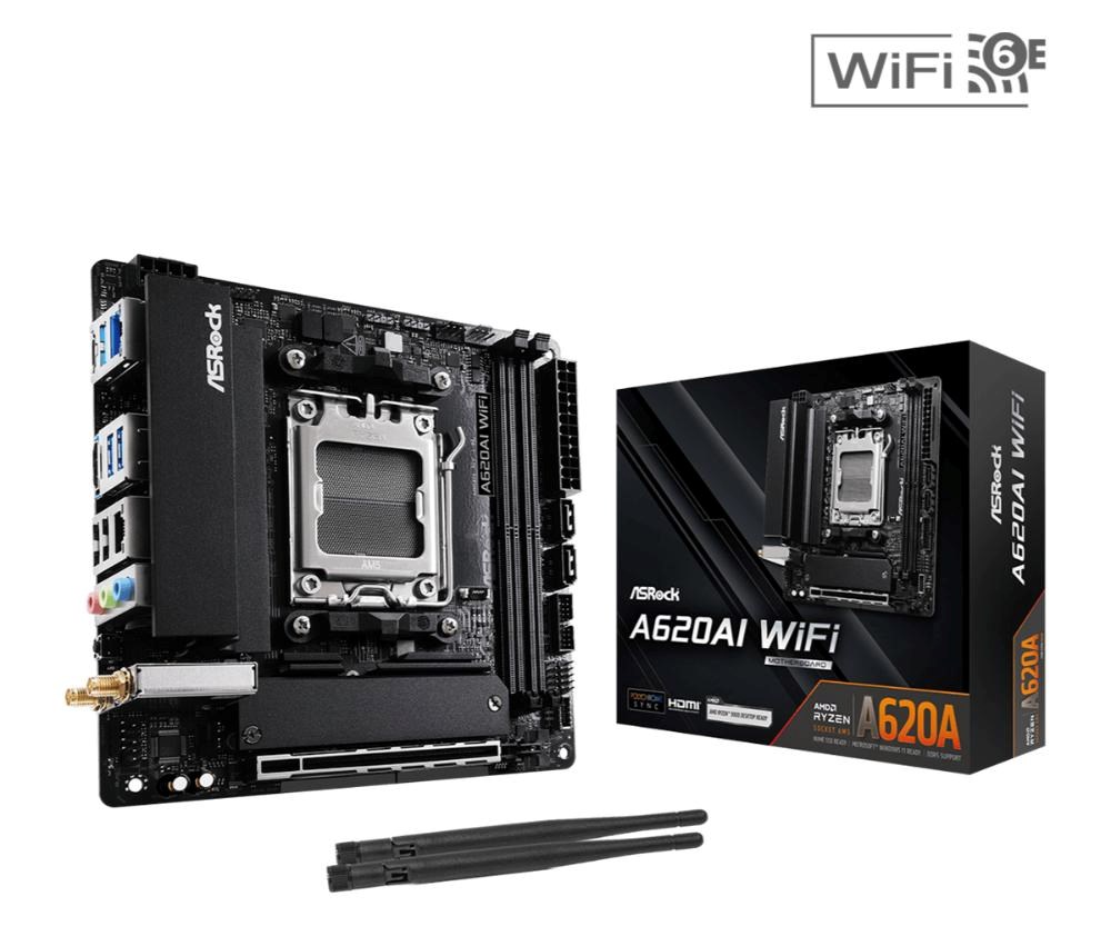 ASRock MB Sc AM5 A620AI WIFI  AMD A620A,  2xDDR5,  1xHDMI,  WIFI0 