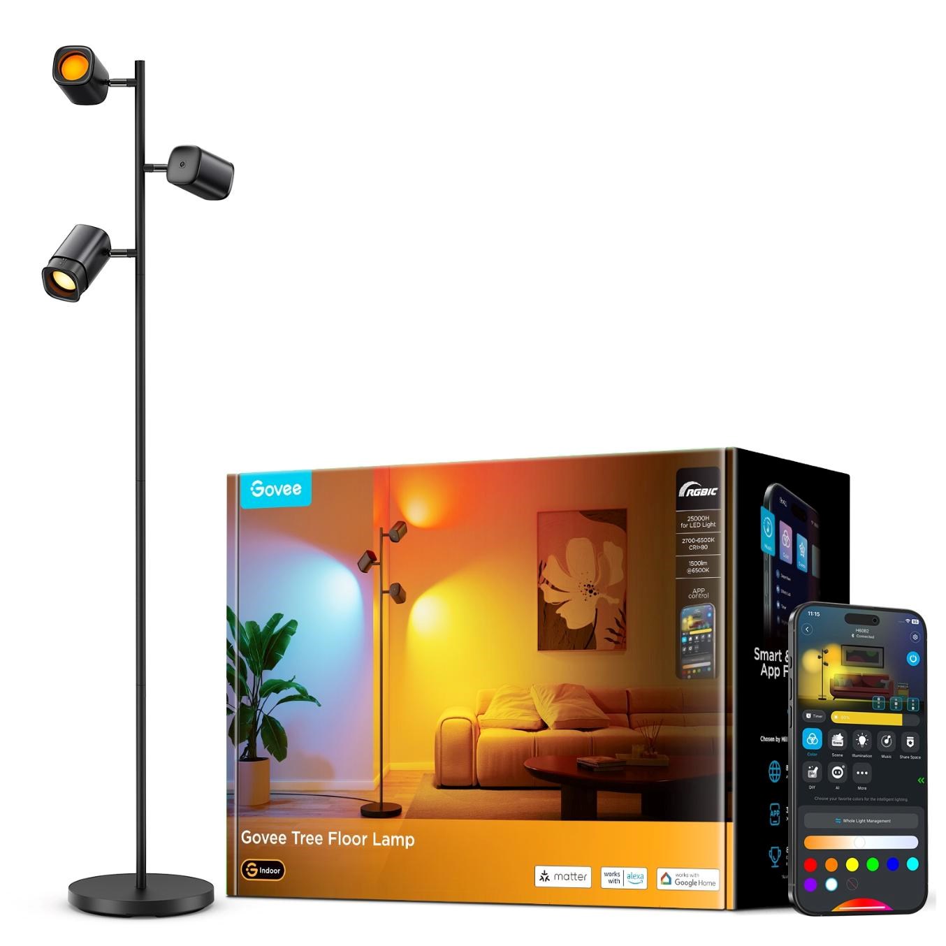 Govee Tree Lamp RGBICWW stojací lampa Matter0 