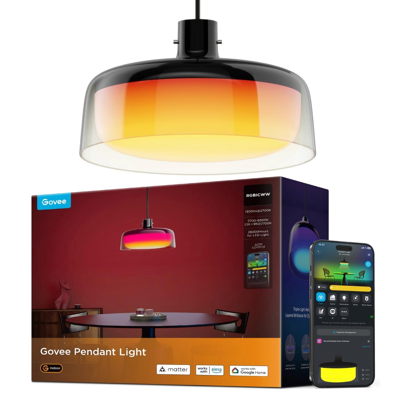Govee Pendant Light RGBICWW závěsná lampa Matter2 