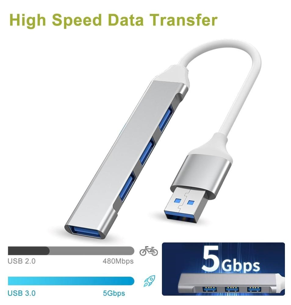 PremiumCord Hub USB3.2A na USB3.2 A + 3x USB2.0 A,  SuperSpeed 5Gbps,  hliníkové pouzdro4 