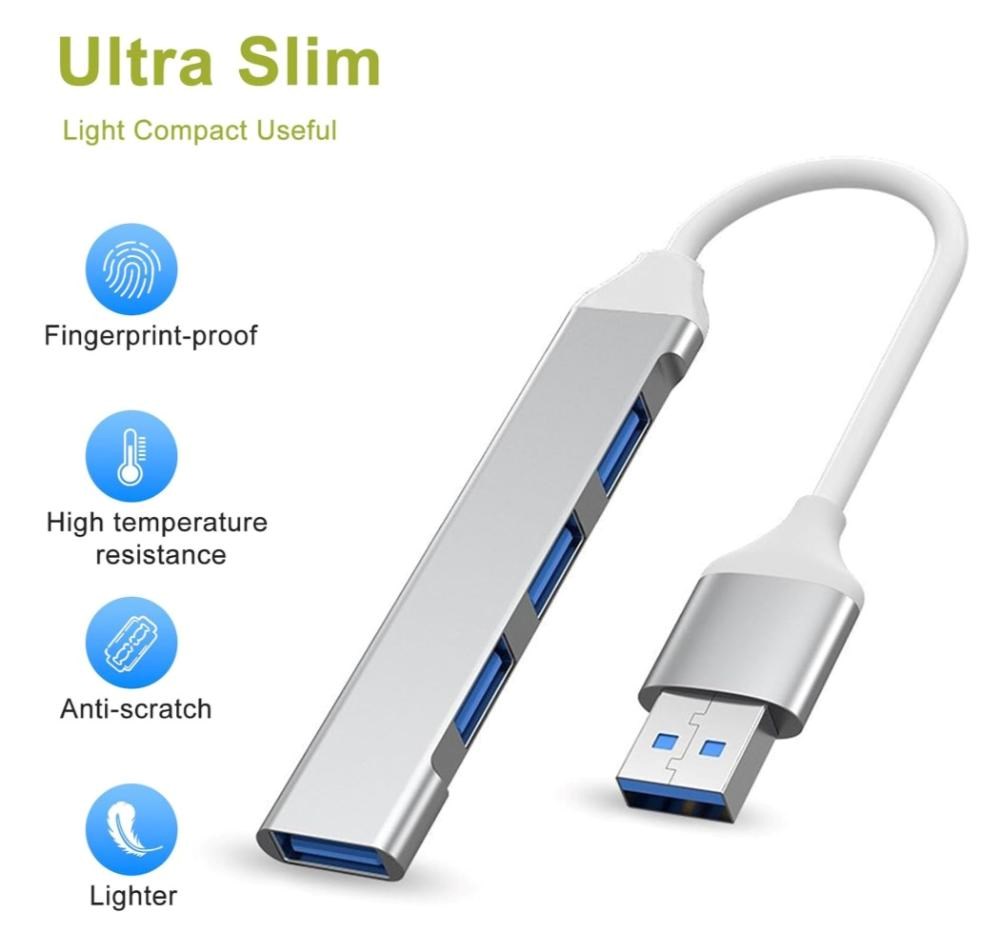 PremiumCord Hub USB3.2A na USB3.2 A + 3x USB2.0 A,  SuperSpeed 5Gbps,  hliníkové pouzdro5 
