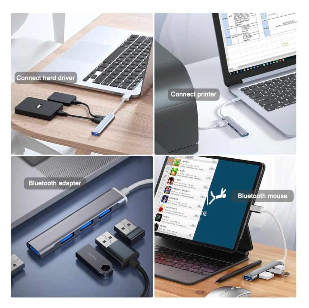 PremiumCord Hub USB3.2A na USB3.2 A + 3x USB2.0 A,  SuperSpeed 5Gbps,  hliníkové pouzdro7 