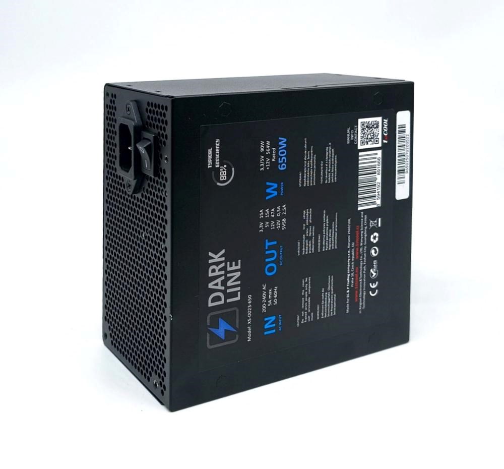 1stCOOL Zdroj Dark Line 650 88+,  650W,  černá2 