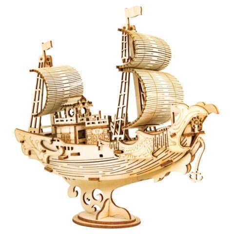 RoboTime dřevěné 3D puzzle Japonská plachetnice0 