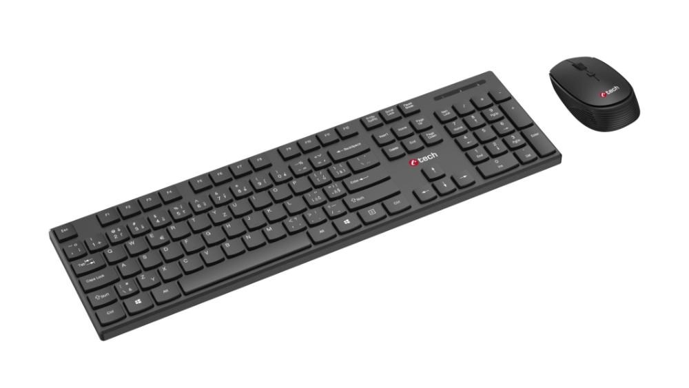 BAZAR - C-TECH klávesnice s myší WLKMC-03,  Bezdrátový set 2.4GHz,  CZ,  Černá,  rozbaleno2 