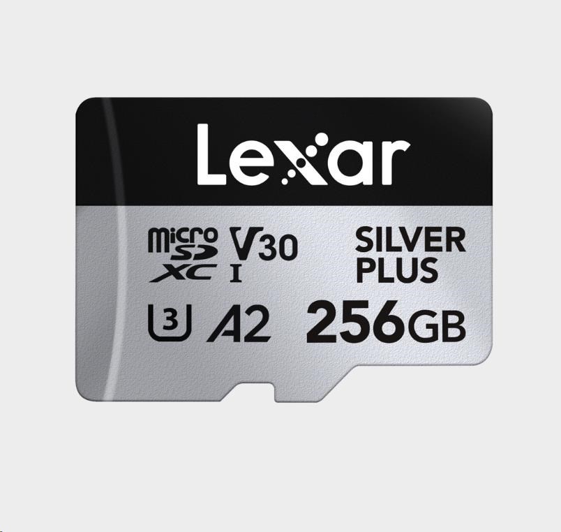 Lexar 256GB H-P Silver Plus microSDHC s adp C10 A2