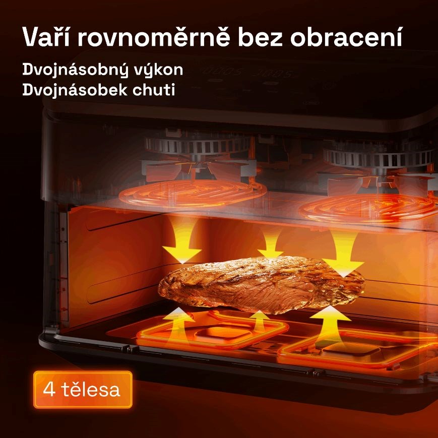 BAZAR - Cosori TF101S Dual blaze TwinFry 10l hozkovzdušná fritéza - bílá - Poškozený obal (Komplet)2 