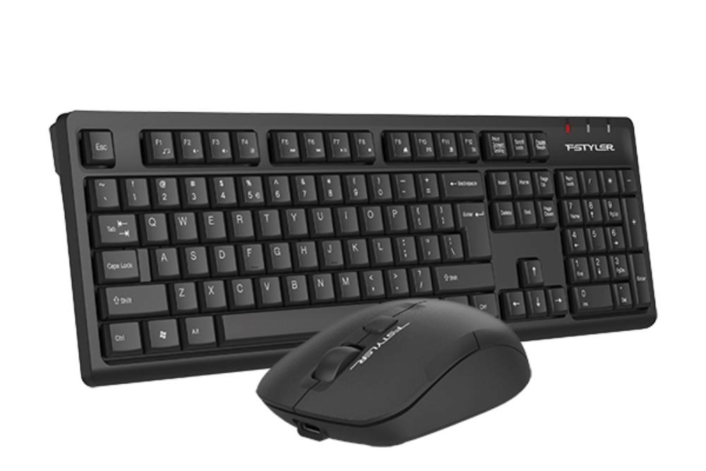 A4tech FG1200 FStyler,  bezdrátový kancelářský set klávesnice s myší,  2, 4G,  černá1 