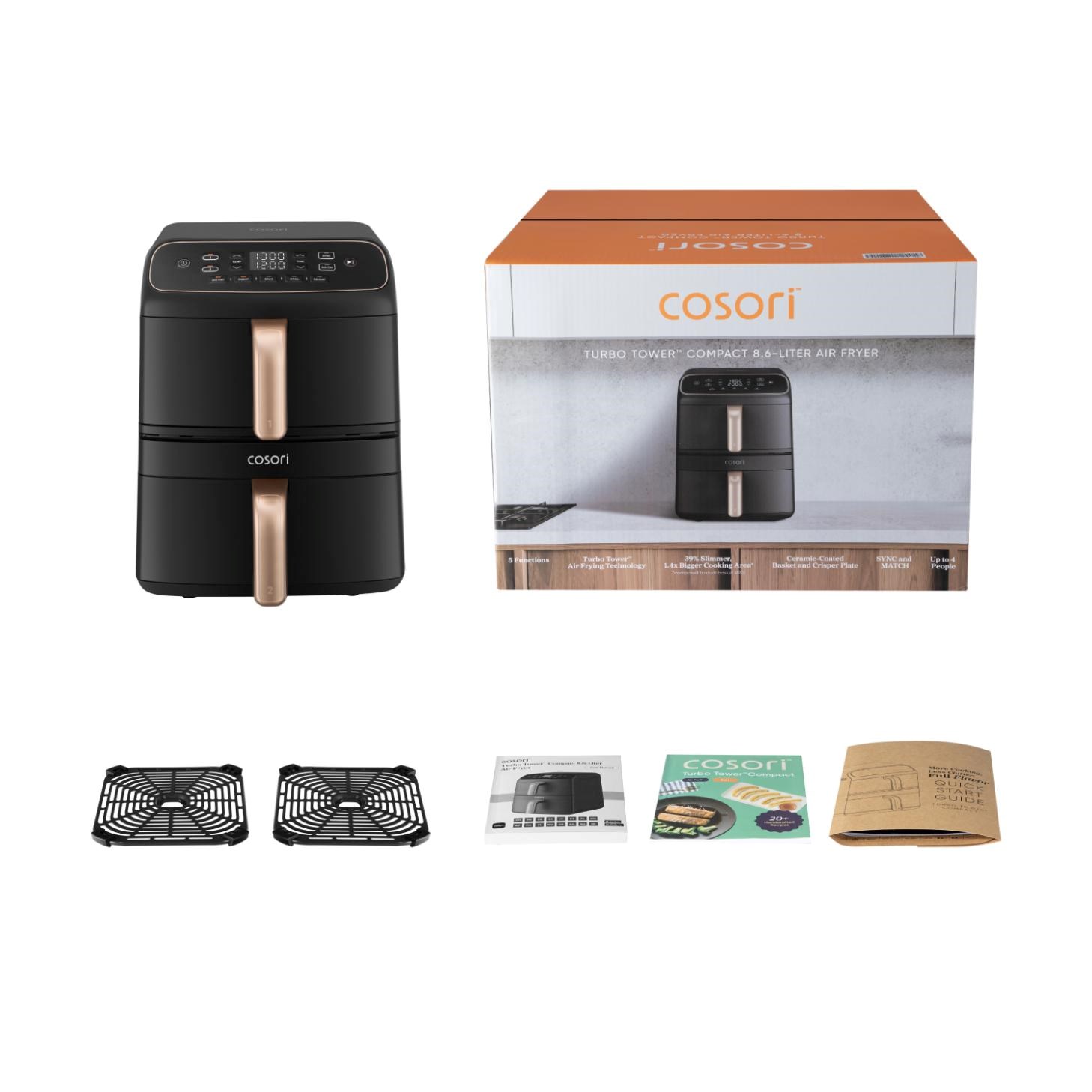 Cosori Turbo Tower Compact horkovzdušná fritéza 8, 6 L černá9 