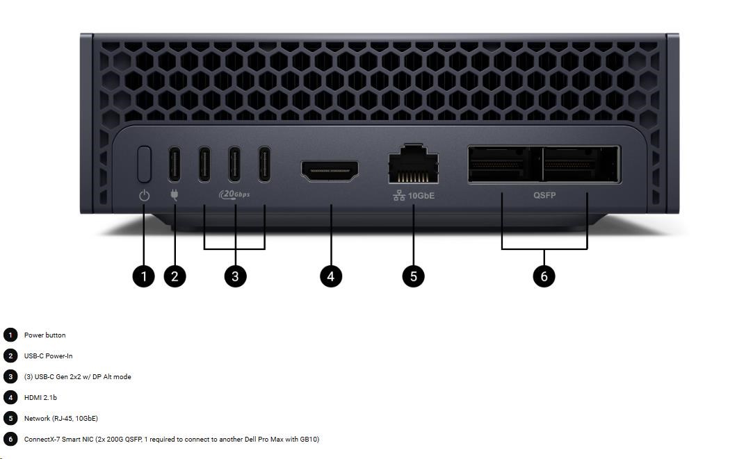 DELL PC Pro Max with GB10 FCM1253/ TPM/ NVIDIA GB10 Grace/ 128GB/ 4TSSD/ NVIDIA GB10 Blackw/ 280W Type-C/ NVIDIA DGX OS7/ 1Y NBD3 