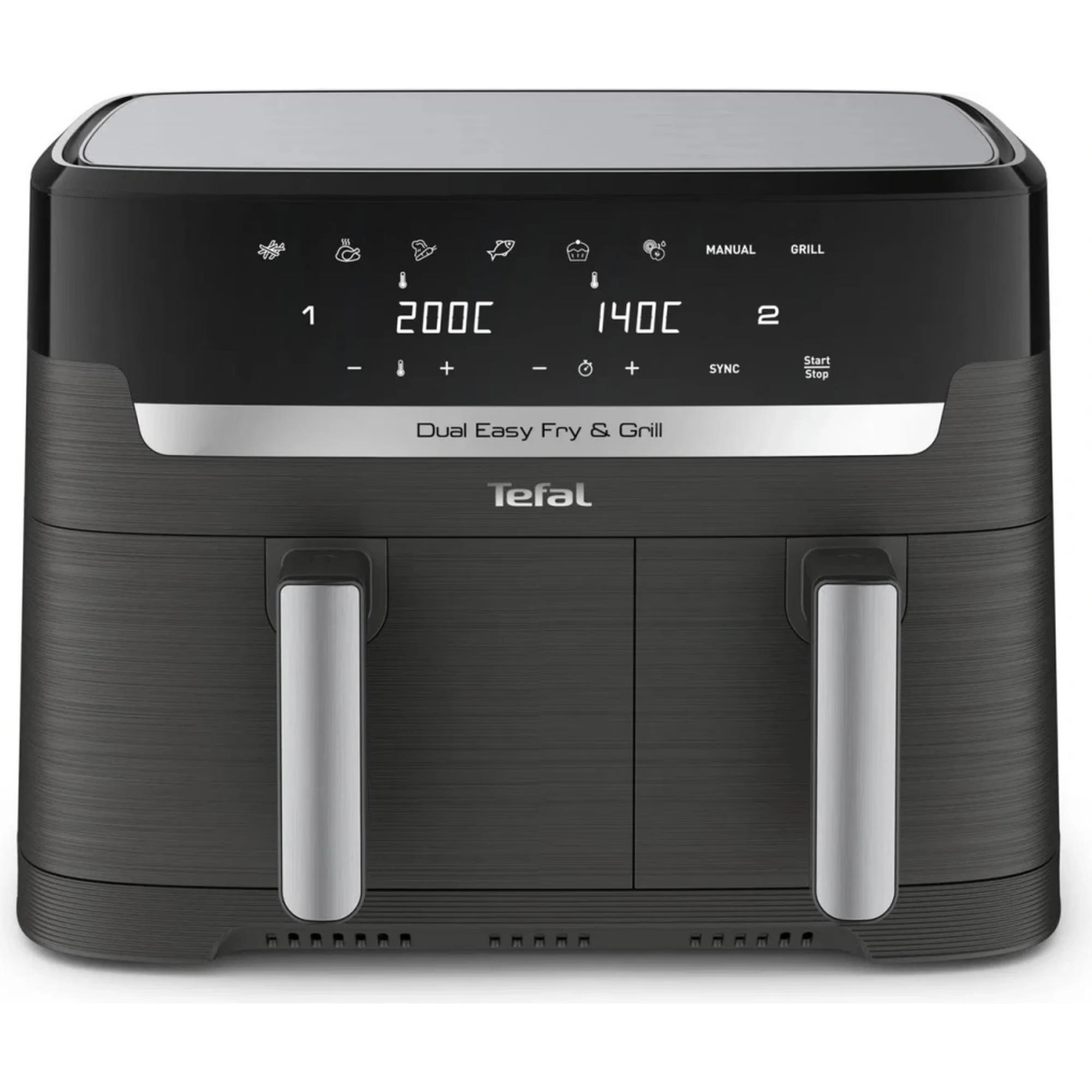 Tefal Dual Easy Fry & Grill 2v1 Horkovzdušná fritéza,  Černá0 