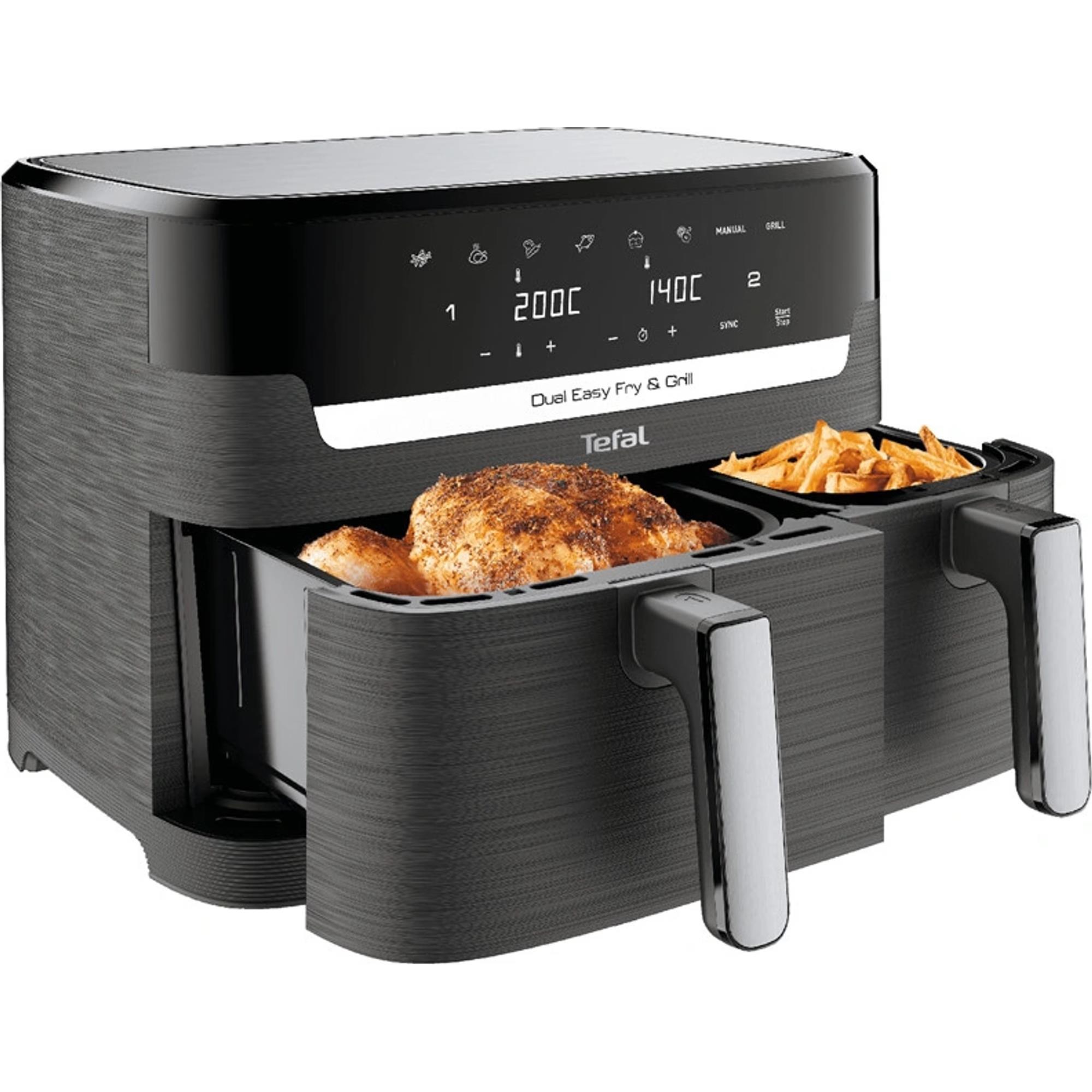Tefal Dual Easy Fry & Grill 2v1 Horkovzdušná fritéza,  Černá1 