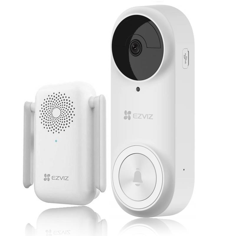 BAZAR - Ezviz DB2 3K - baterií napájený vstupní wi-fi videozvonek - bílý - Po opravě (Komplet)0 