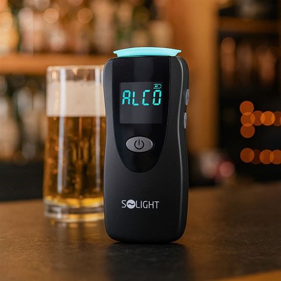 Solight profesionální bezkontaktní alkohol tester,  Fuel Cell,  0, 0 - 5, 0‰ BAC, citlivost 0, 08‰1 