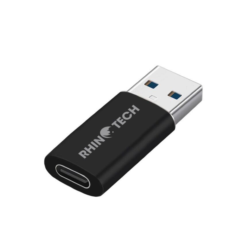 RhinoTech USB-C F na USB-A 3.0 M redukce,  OTG. černá0 