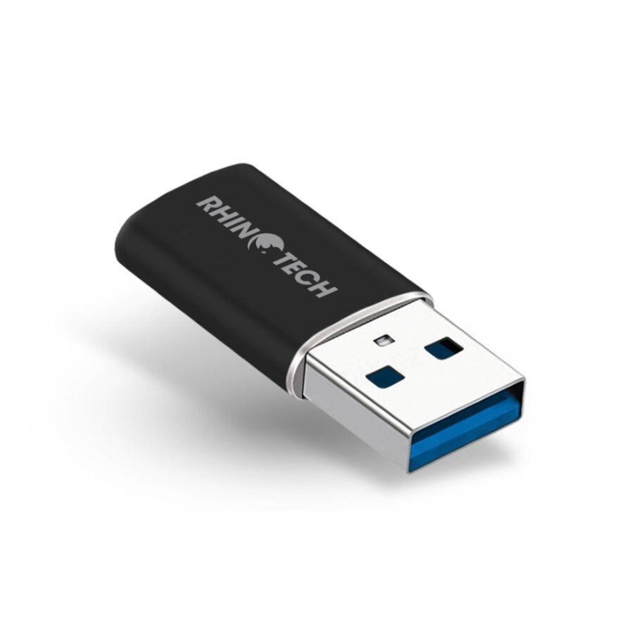 RhinoTech USB-C F na USB-A 3.0 M redukce,  OTG. černá1 