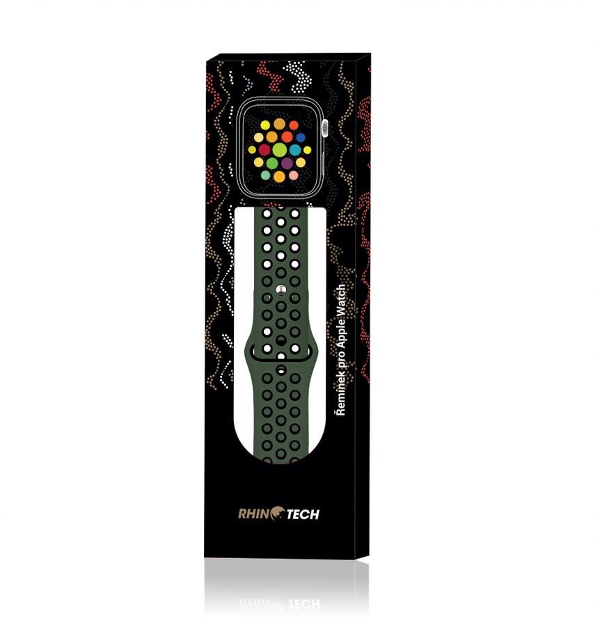 RhinoTech sportovní řemínek pro Apple Watch 42 /  44mm Olivovo-černá3 