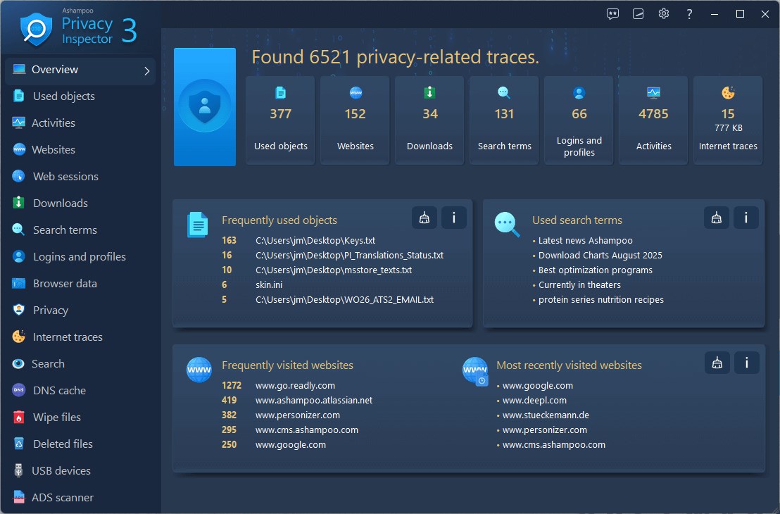 Ashampoo Privacy Inspector 32 